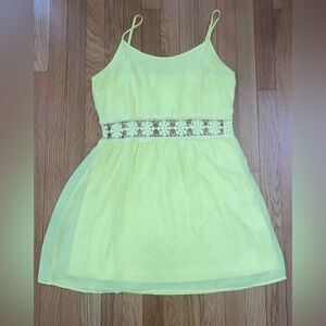 Yellow Spaghetti Strap Mini Dress